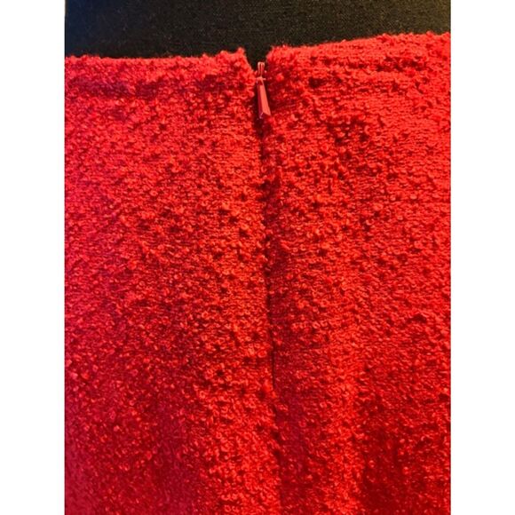 Peck & Peck Buckingham Red Textured Trumpet Skirt Sz 2 zipper closure full lined - Picture 3 of 4